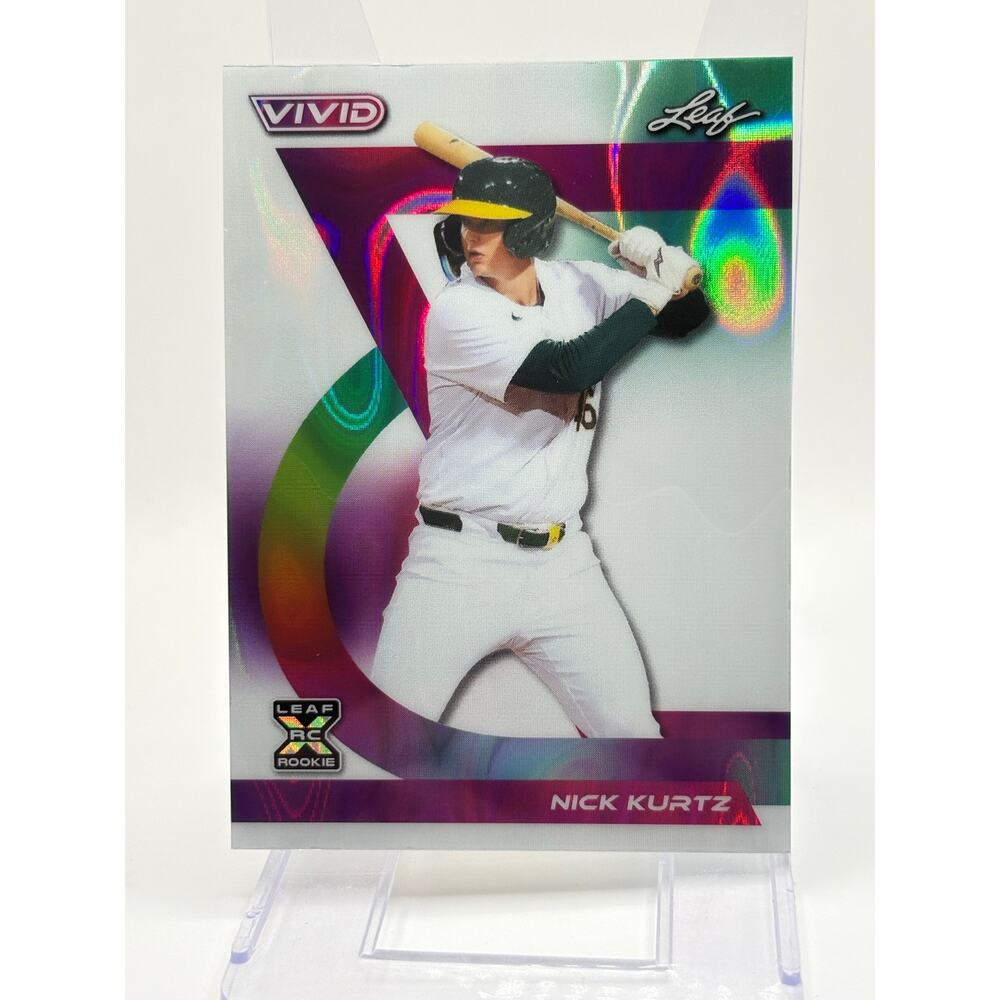 2024 Leaf Vivid Nick Kurtz Rookie White Lava Refractor 4/6 SP Oakland Athletics